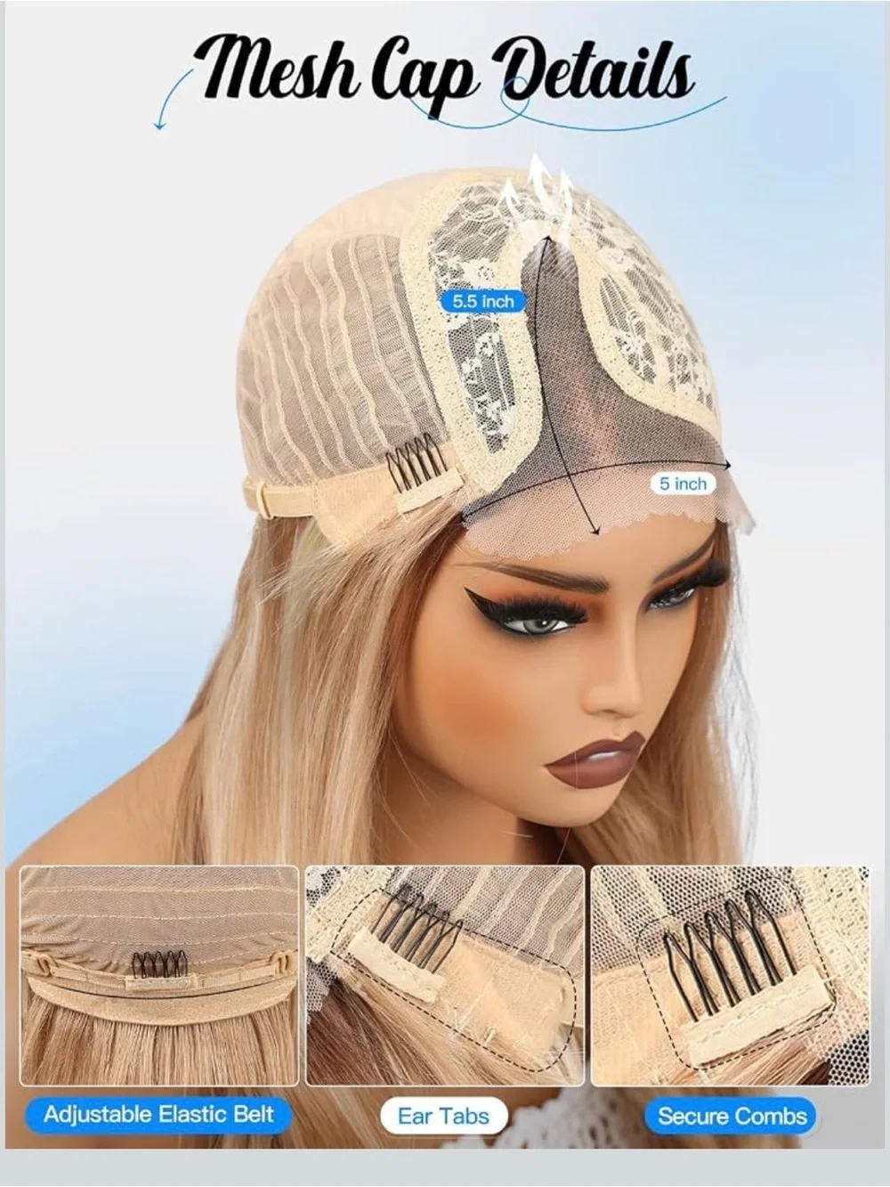 “5/$20” Brown 18 inch wig side part or middle part